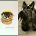 Presepe con cani scottish terrier in fimo nella noce, idea regalo natale per amanti dei cani, miniatura presepe cane per regalo famiglia