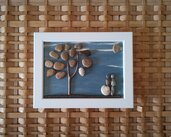 Coppia di amanti #01 - Quadro in pietre su legno - Tecnica Pebble's Art. Artista Antonio Ruffo
