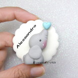 Calamita Elefante elefantino personalizzabile cuore nascita battesimo compleanno bomboniere bomboniera