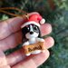 Decorazione natalizia personalizzata con cane cavalier king charles spaniel con il nome sull'osso, addobbi per albero di natale con cane