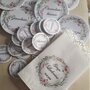20 sacchetti confettata personalizzati con bordino smerlato battesimo