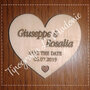 Calamita "Save the Date" in legno a forma di cuore. Taglio laser