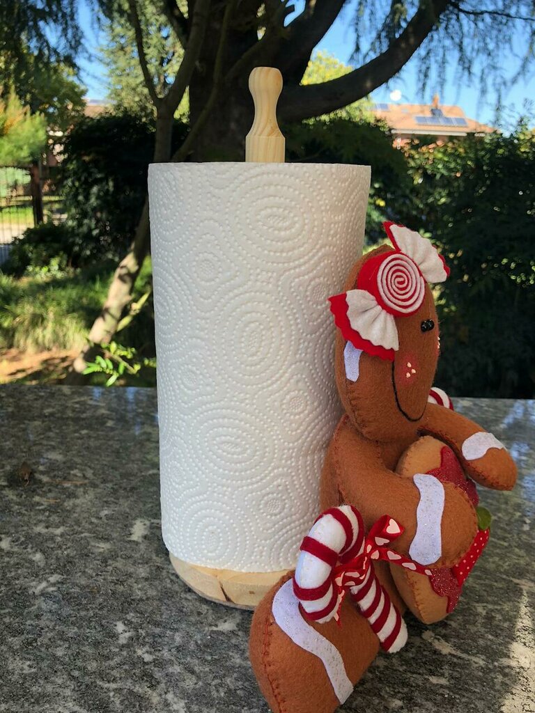 Clayre & Eef Portarotolo per la cucina Gallo 18x43 cm Bianco Ferro