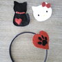 Cerchietto 3 in 1- gatti nero bianco rosso