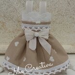 Vestitino Portaconfetti shabby c/cuoricini