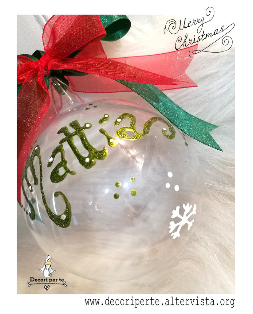 Palline Di Natale Personalizzate Vetro PALLINE DI NATALE CON NOME personalizzate in vetro soffiato - Feste