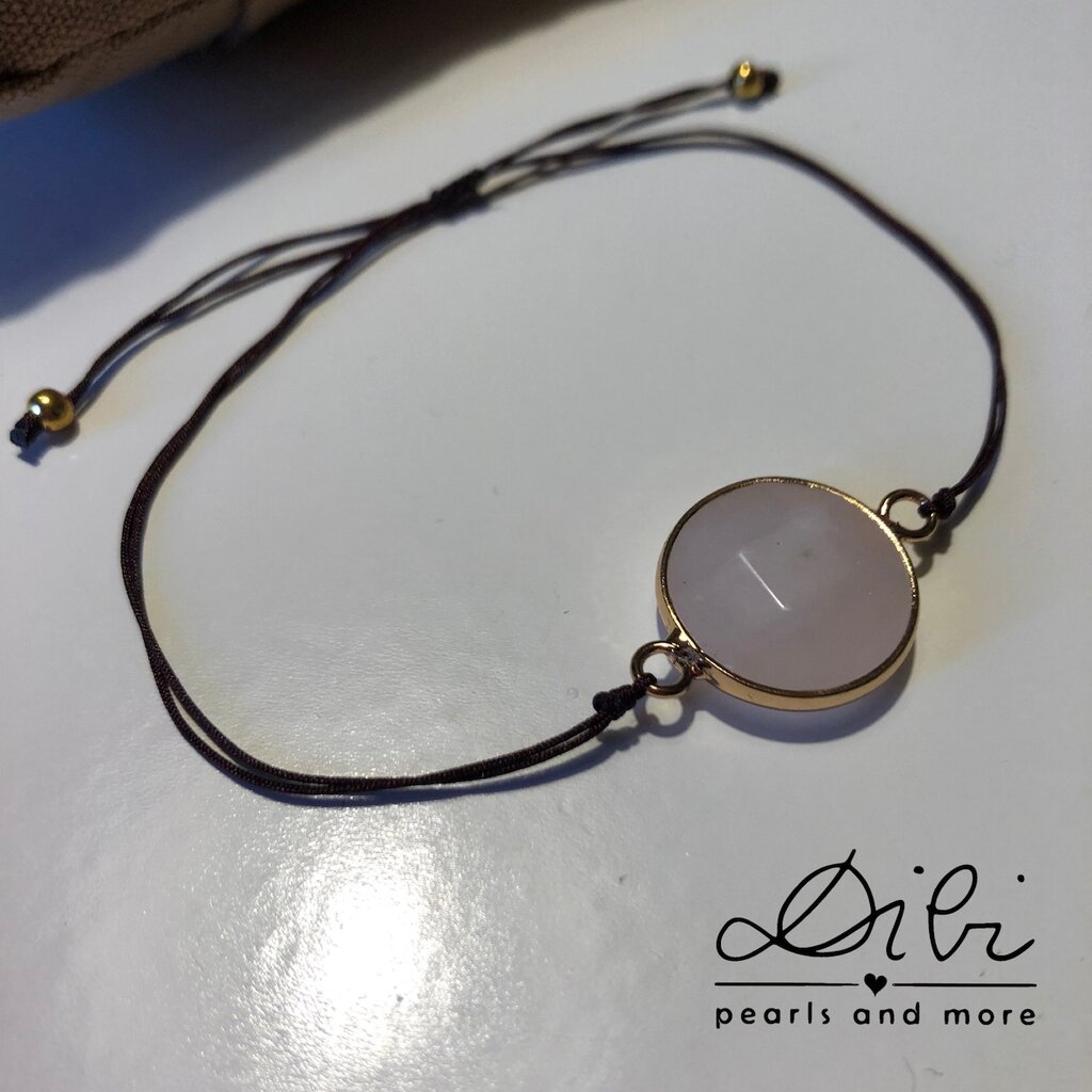 Bracciale quarzo cherry, bamboo rosa