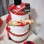 Torta scenografica Laurea Rose rosso nero Tocco Torte feste Personalizzabile