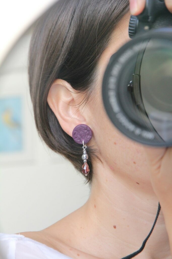 Gemshadow Orecchini A Goccia Geometrici In Argento 925 - Donna, Design 3D Con Cerchio E Linea - 3