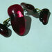 orecchini rossi in vetro argento e ottone