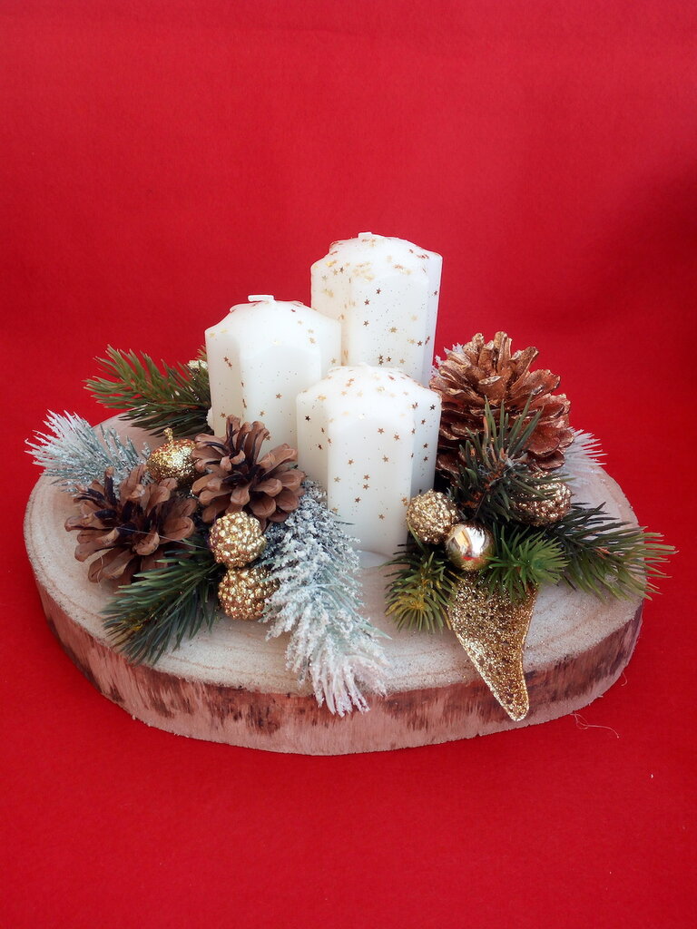 Centrotavola con candele natalizio - Feste - Natale - di Le Chicche