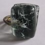 black  anello in vetro artistico e ottone handmade