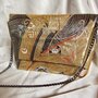 Borsa/Pochette elegante in tessuto di Obi (fascia del kimono) [Farfalla colore oro]