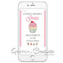 Invito digitale per compleanno: cupcake