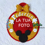 DECORO CON NOME PER ALBERO NATALIZIO PORTA FOTO CON TOPOLINO PER BIMBO E BIMBA COLORI PERSONALIZZABILI 