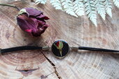 bracciale nero con rosa