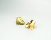 Orecchini in ottone dorato fatti a mano, orecchini minimal geometrici.