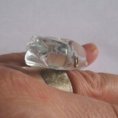 Anello cristallo e argento 800 . fatto a mano 