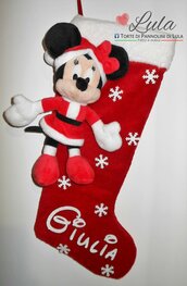 Calza Natale Epifania Befana Minnie - Personalizzata con Nome Idea regalo originale