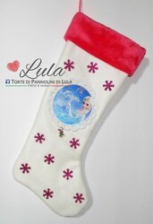 Calza Natale Befana Nome Colore Immagine personalizzata Idea regalo Elsa Frozen