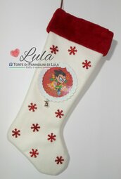 Calza Natale Befana Nome Colore Immagine personalizzata Idea regalo teen titans go