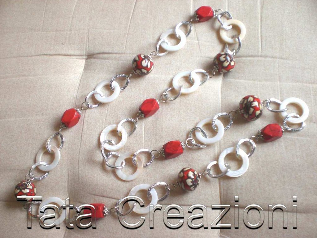 Collana In Madreperla Multicolore - Fatta A Mano In Germania - Regolazione
