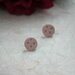 orecchini a lobo in fimo stile boudoir ad effetto capitonne, rosa antico tondo piccolo _058_