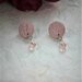 orecchini pendenti in fimo stile boudoir ad effetto martellato, rosa antico medio piccolo _059_