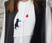 Collana Donna con cuore Banksy style original design nacklace baloon