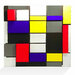 Quadro Mondrian con innesti stampa 3D - Acrilici e stampa 3D su tela 40X40