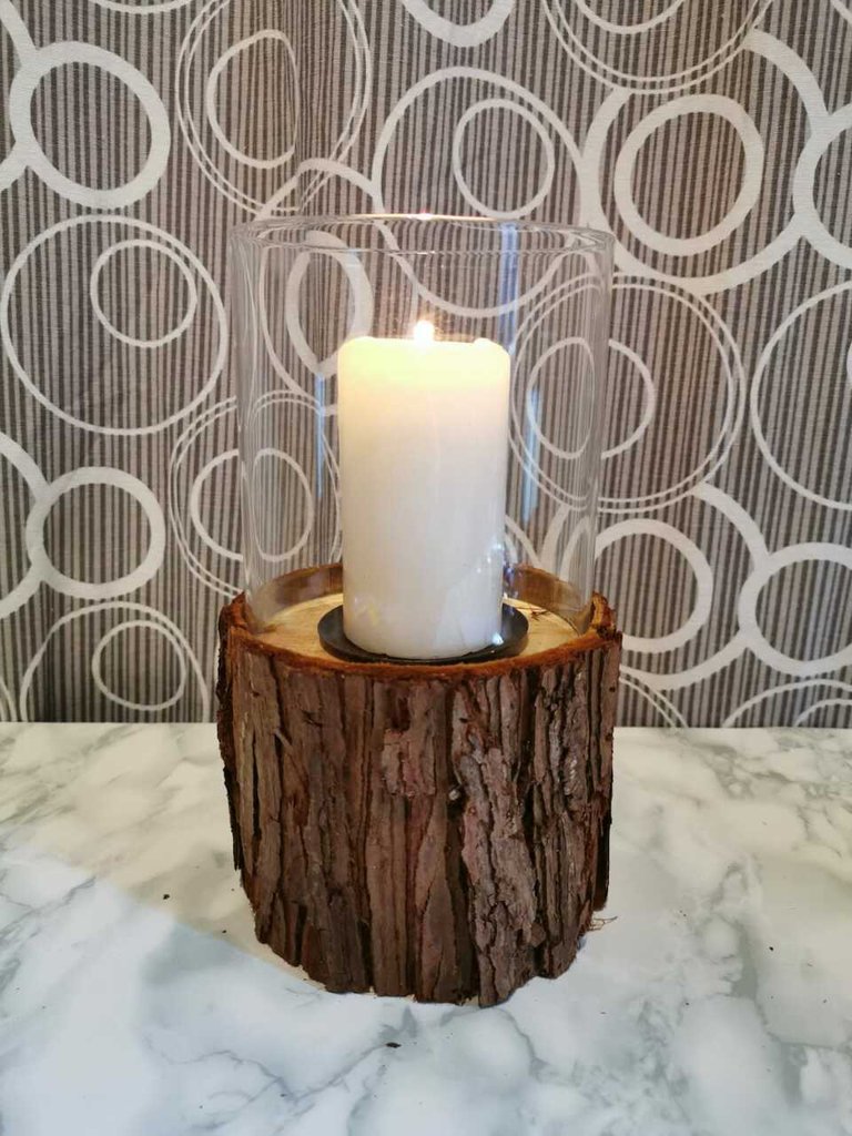 Portacandele In Legno Per 5 Candele - Decorazione Natale E Casa, Stile Scandinavo Rustico, 48,5 Cm, Per Camino, Tavolo E Davanzale