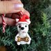 Decorazione natalizia personalizzata con cane west highland terrier con il nome sull'osso, addobbi per albero di natale con cane westie