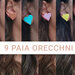 Set 9 Paia orecchini donna cuore colorato vari colori