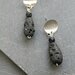 orecchini in fimo pendenti effetto lava con perla in vetro nero e acciaio spazzolato _064_