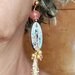 ORECCHINI ICONICI ROSA con Geisha e goccia in strass, pezzo unico, made in Italy, orecchini esotici, orecchini pastello, orecchini Jap