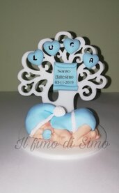 Bomboniera battesimo albero della vita e bimbo neonato 
