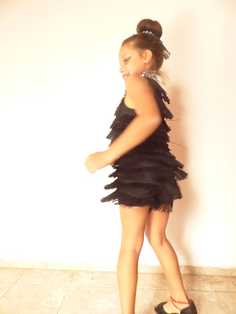 Abito Da Ballo Latino Per Bambina Con Frange - Costume Competizione Senza Maniche In Poliestere Per Danza - Foto 10