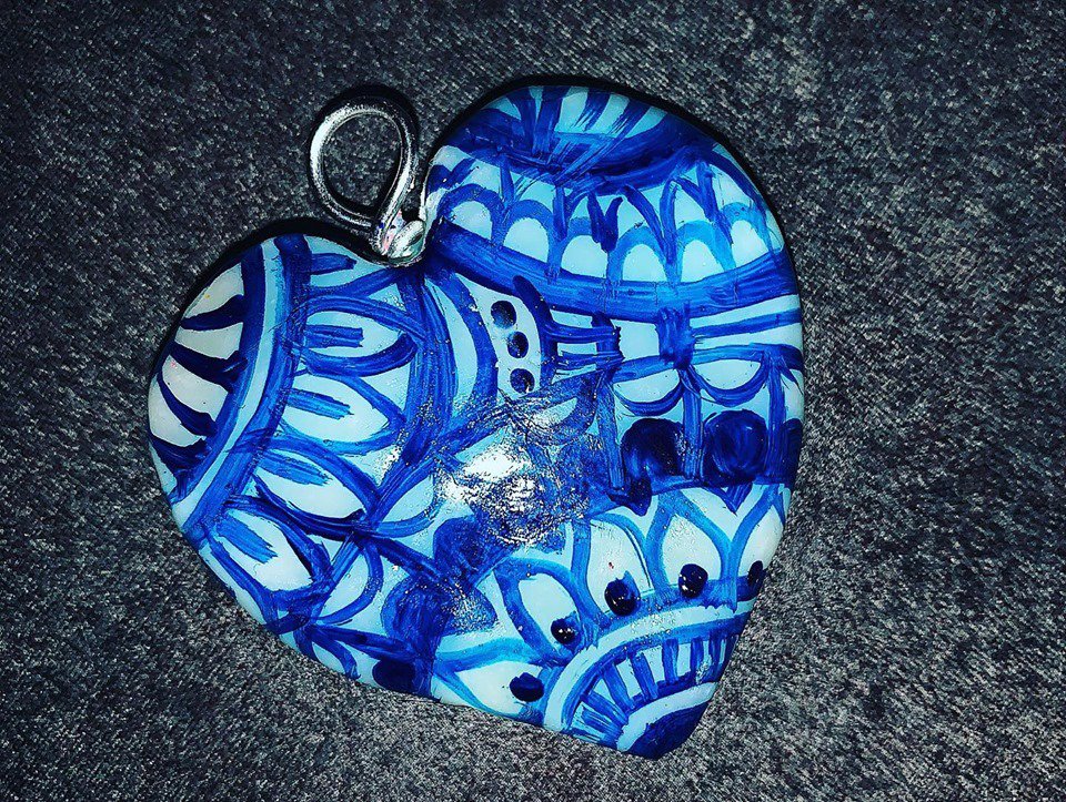 Ciondolo Cuore Blu - Gioielli - Ciondoli - di Iris Creations Handmade ...