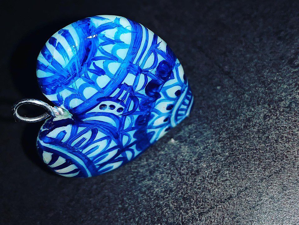 Ciondolo Cuore Blu - Gioielli - Ciondoli - di Iris Creations Handmade ...