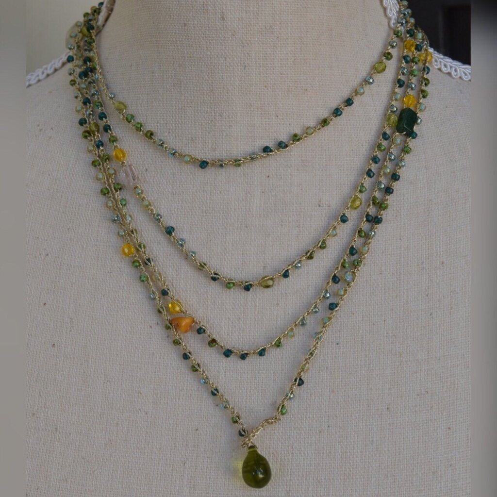 Collana verde vetro di murano con l'avventurina - Venturini Souvenirs - Vetro di Murano e Souvenirs