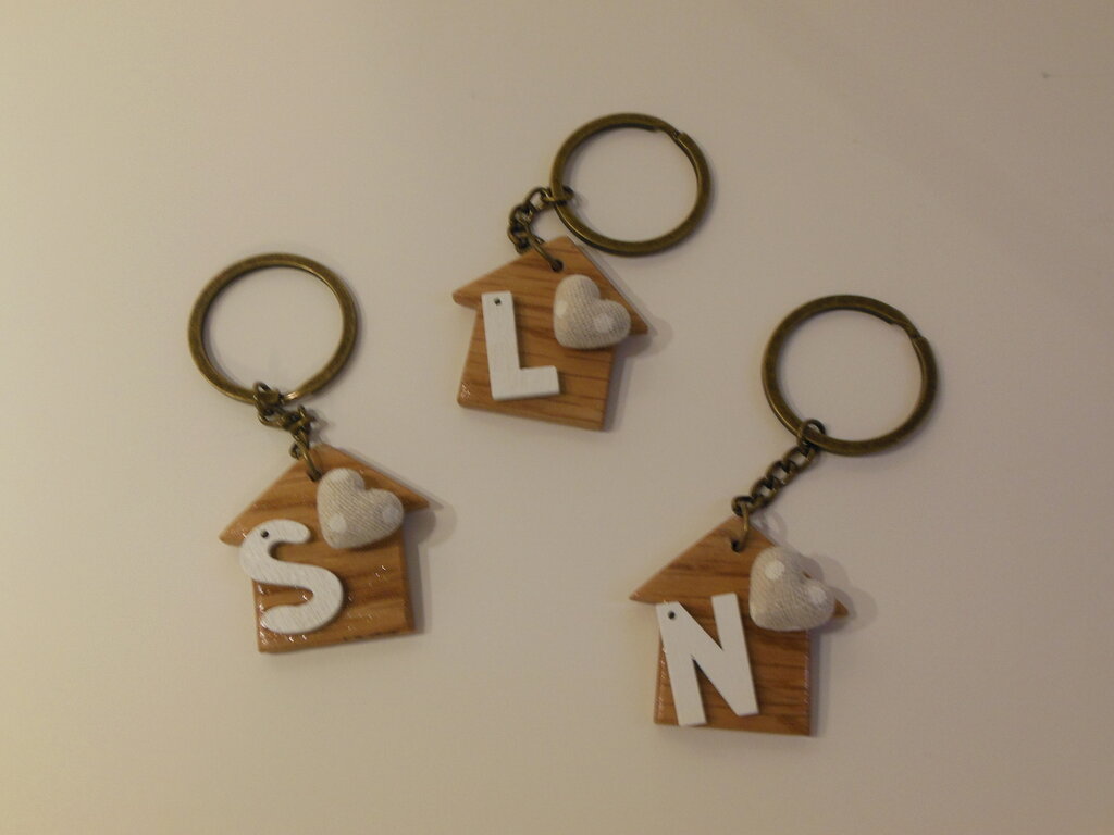 D,casa - Portachiavi in legno Home Casette romantiche per l'ingresso