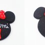 BOMBONIERA CALAMITA MINNIE PRIMO COMPLEANNO BIMBA FESTA NOME MAGNETE PERSONALIZZABILE