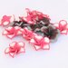 5 Perle fiore in polimero bianco e fucsia PRL95