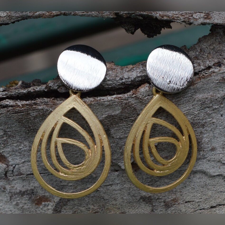 Orecchini metallo cristalli pendenti Oro Barbieri You B'Jou or36536