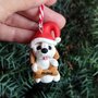 Decorazione natalizia personalizzata con cane shih tzu con il nome sull'osso, addobbi per albero di natale con cane shih tzu
