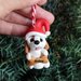Decorazione natalizia personalizzata con cane shih tzu con il nome sull'osso, addobbi per albero di natale con cane shih tzu