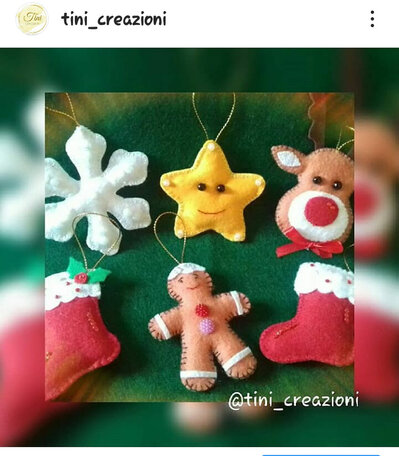 Addobbi di natale. Decorazione albero di Natale. Addobbi in feltro Addobbi di natale. Decorazione albero di Natale. Addobbi in feltro