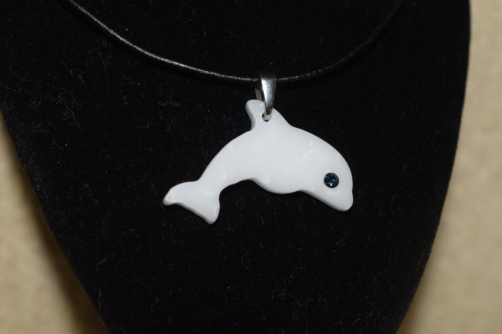 Collana Delfino In Argento 925 Con Cristallo Blu: Gioiello Donna 45cm, Regalo Per Ragazza, Fidanzata, Mamma - Elegante E Brillante