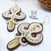 Orecchini pendenti marrone e beige - orecchini soutache con cristalli e perline