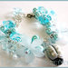 Bracciale FUFUFLOWERS Coccinella Fimo Cernit Charm Perle AZZURRO